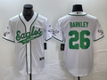 Men’s Philadelphia Eagles Saquon Barkley #26 White Jersey Joint Edition