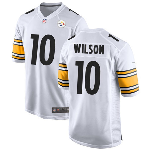Men’s Pittsburgh Steelers #10 Roman Wilson Nike White Vapor Limited Player Jersey