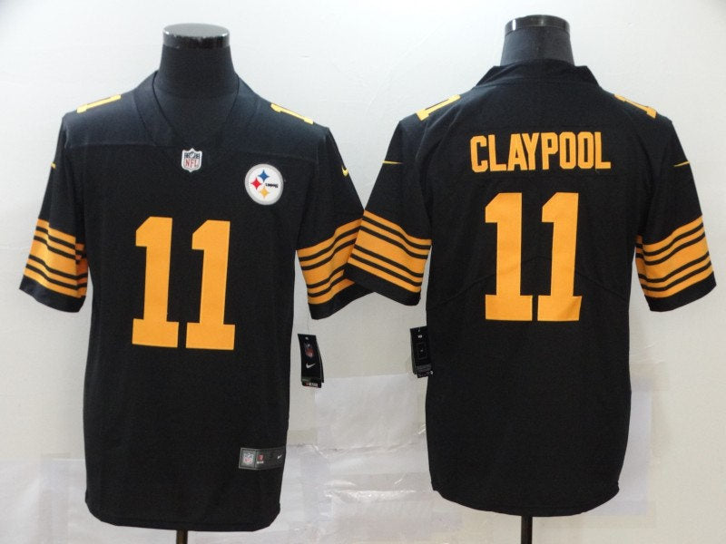 Men’s Pittsburgh Steelers #11 Chase Claypool Nike Black Vapor Untouchable Color Rush Jersey