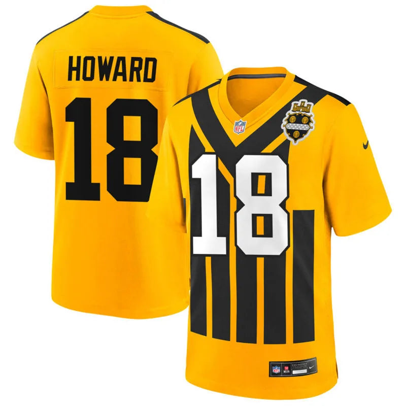 Men’s Pittsburgh Steelers #18 Will Howard Nike Gold Alternate 1933 Throwback Game Jersey