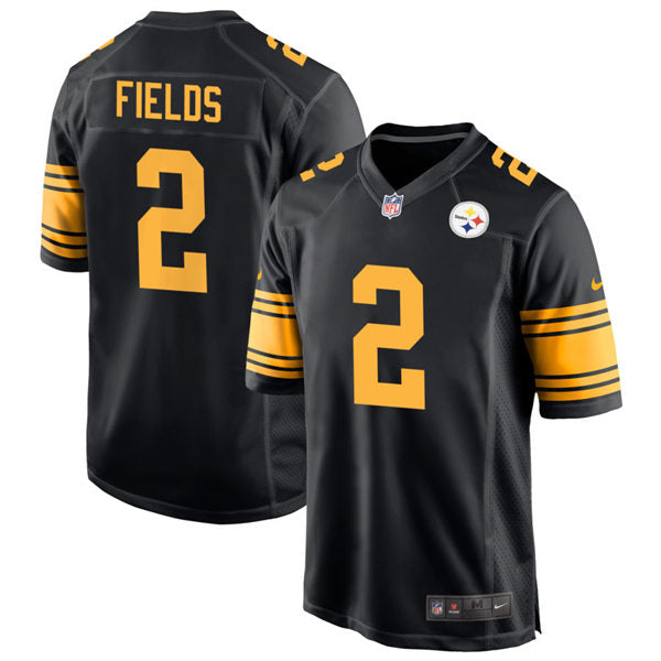 Men’s Pittsburgh Steelers #2 Justin Fields Nike Black Alternate 2 Vapor F.U.S.E. Limited Jersey