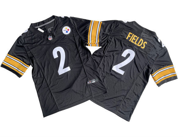 Men’s Pittsburgh Steelers #2 Justin Fields Nike Black Vapor F.U.S.E. Limited Jersey