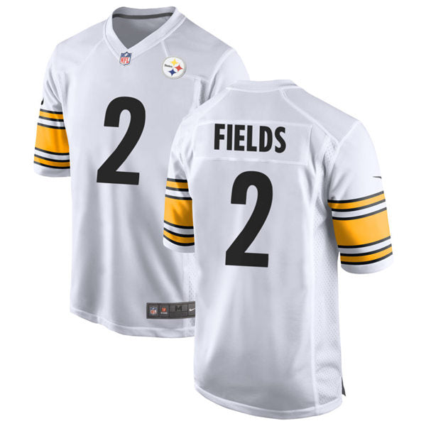 Men’s Pittsburgh Steelers #2 Justin Fields Nike White Vapor F.U.S.E. Limited Jersey