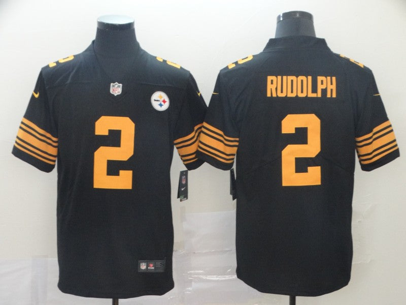 Men’s Pittsburgh Steelers #2 Mason Rudolph Nike Black Vapor Untouchable Color Rush Jersey