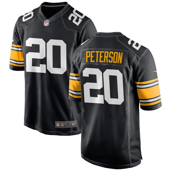 Men’s Pittsburgh Steelers #20 Patrick Peterson Nike Black Big Number Alternate Vapor Limited Jersey