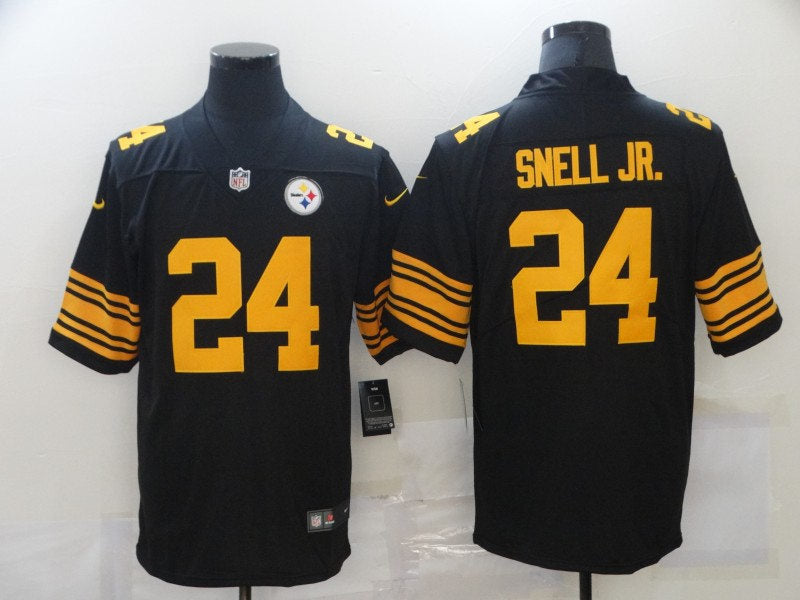 Men’s Pittsburgh Steelers #24 Benny Snell Jr Nike Black Vapor Untouchable Color Rush Jersey