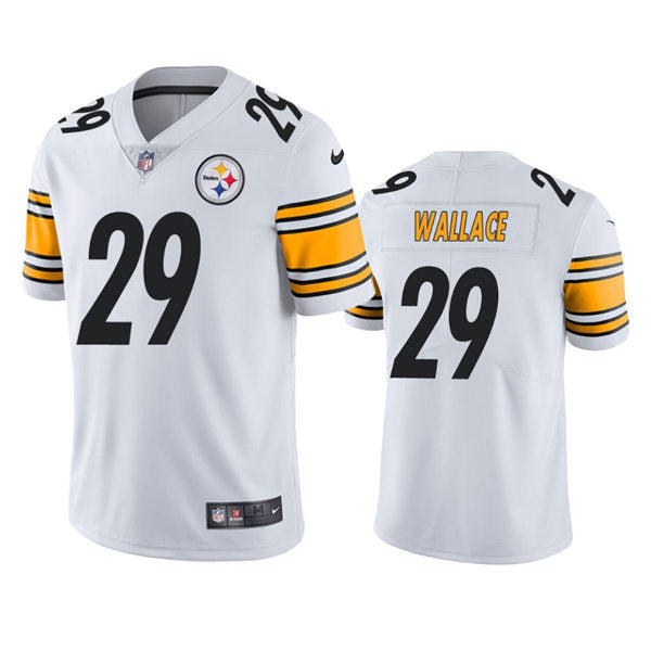 Men’s Pittsburgh Steelers #29 Levi Wallace Nike White Vapor Limited Player Jersey