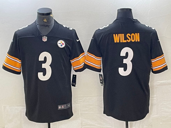 Men’s Pittsburgh Steelers #3 Russell Wilson Nike 2023 Black Vapor F.U.S.E. Limited Jersey