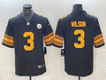 Men’s Pittsburgh Steelers #3 Russell Wilson Nike Black Alternate 2 Vapor F.U.S.E. Limited Jersey