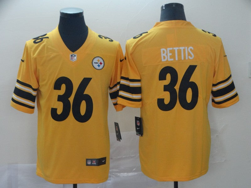 Men’s  Pittsburgh Steelers #36 Jerome Bettis Nike Gold Inverted Legend Jersey