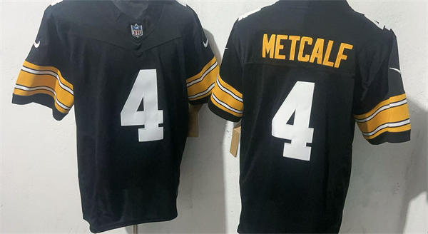 Men’s Pittsburgh Steelers #4 DK Metcalf Nike Black Big Number Alternate Vapor F.U.S.E. Limited Jersey