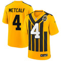 Men’s Pittsburgh Steelers #4 DK Metcalf Nike Gold Alternate 1933 Throwback Game Jersey