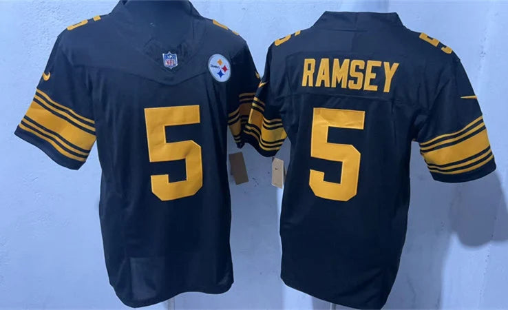 Mens Pittsburgh Steelers #5 Jalen Ramsey Nike Black Alternate 2 Vapor F.U.S.E. Limited Jersey
