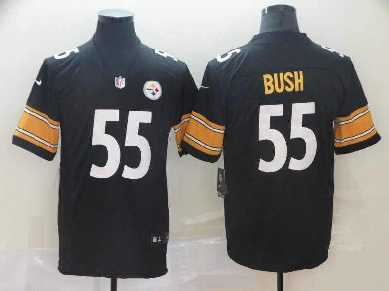 Men’s  Pittsburgh Steelers #55 Devin Bush Jr. Black Player Game Football Jersey
