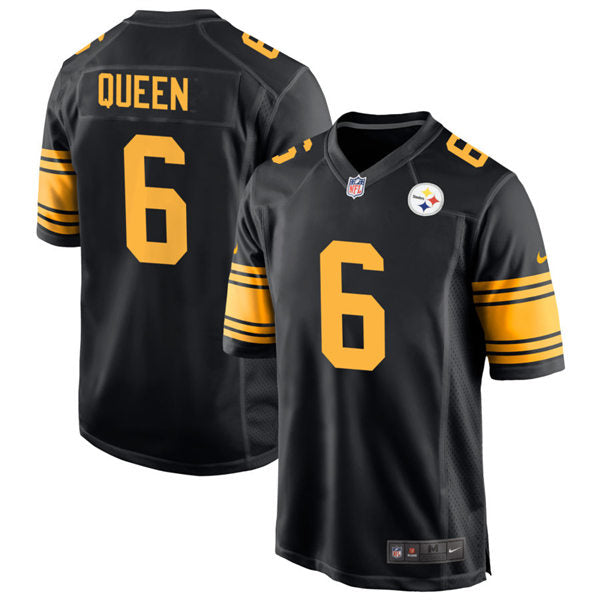 Men’s Pittsburgh Steelers #6 Patrick Queen Nike Black Alternate 2 Vapor F.U.S.E. Limited Jersey