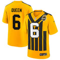 Men’s Pittsburgh Steelers #6 Patrick Queen Nike Gold Alternate 1933 Throwback Game Jersey