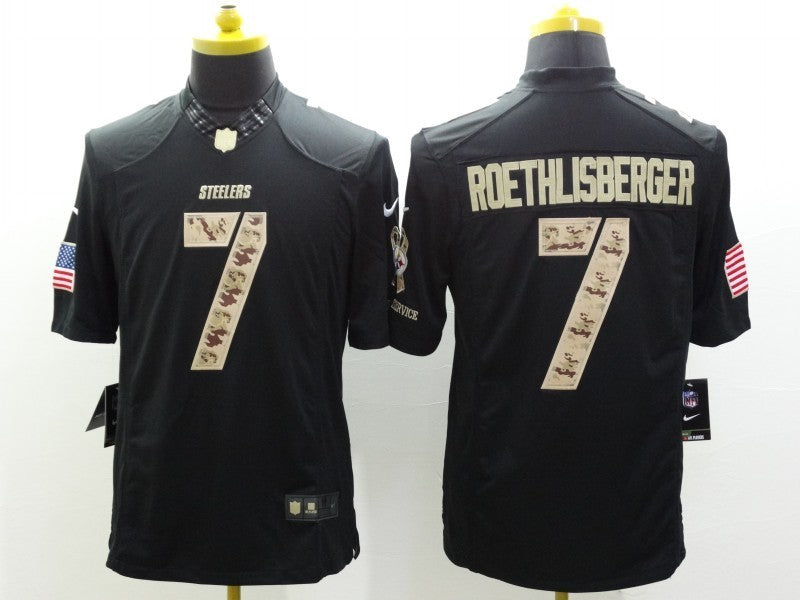 Men’s Pittsburgh Steelers #7 Ben Roethlisberger Black Authentic Jersey