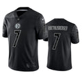 Men’s Pittsburgh Steelers #7 Ben Roethlisberger Black Reflective Limited Jersey
