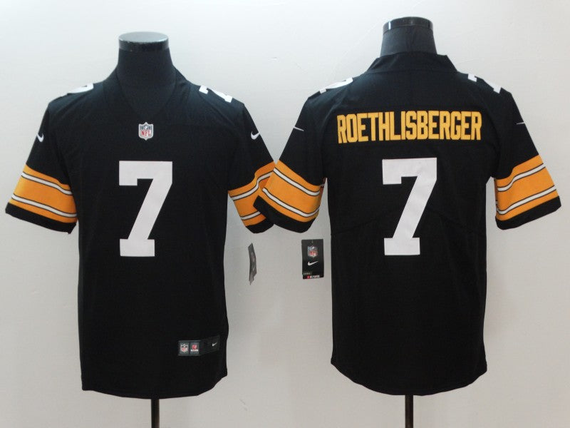 Men’s  Pittsburgh Steelers #7 Ben Roethlisberger Nike Black Big Number Limited Jersey