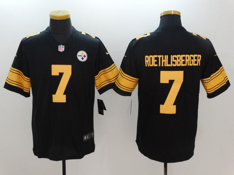Men’s Pittsburgh Steelers #7 Ben Roethlisberger Nike Black Vapor Untouchable Color Rush Jersey