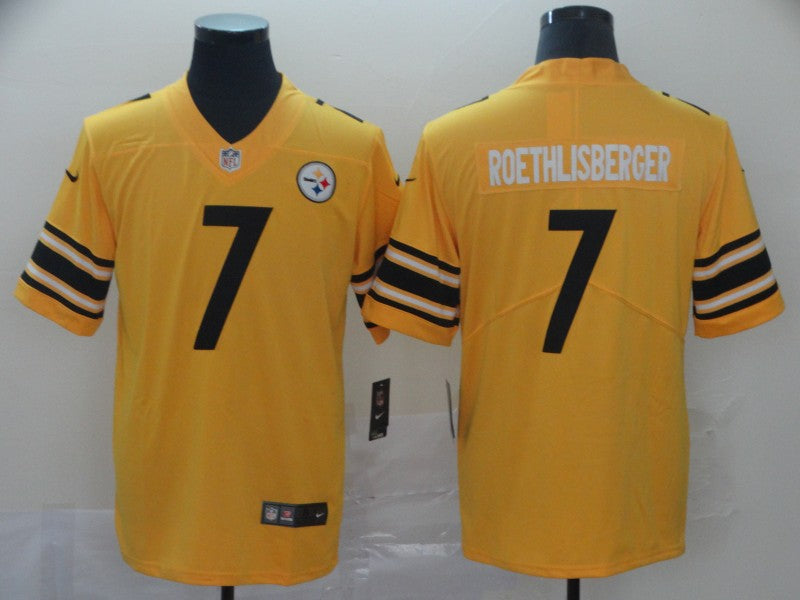 Men’s  Pittsburgh Steelers #7 Ben Roethlisberger Nike Gold Inverted Legend Jersey