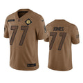 Men’s Pittsburgh Steelers #77 Broderick Jones Brown 2023 Salute To Service Limited Jersey