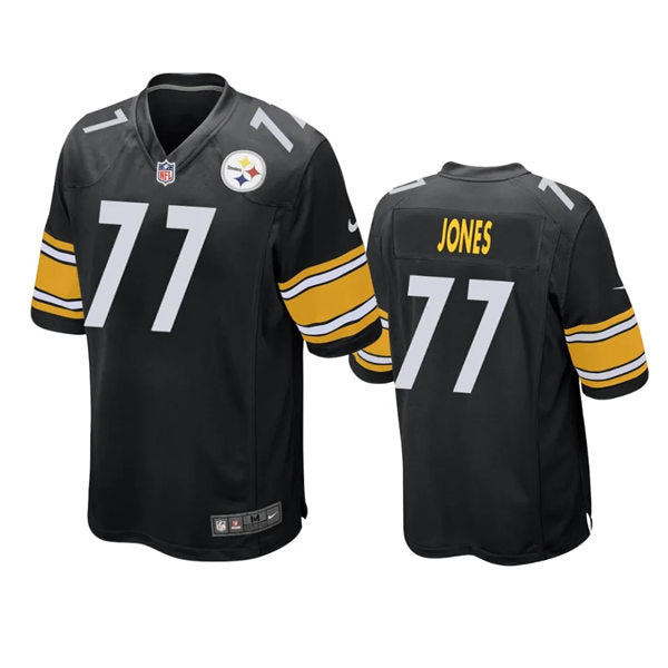 Men’s Pittsburgh Steelers #77 Broderick Jones Nike Black Vapor Limited Player Jersey