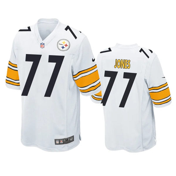 Men’s Pittsburgh Steelers #77 Broderick Jones Nike White Vapor Limited Player Jersey