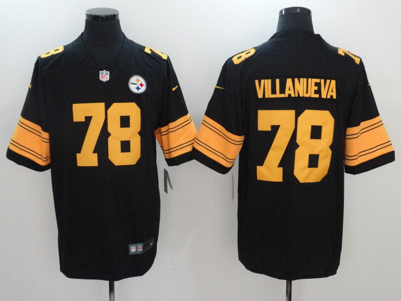 Men’s Pittsburgh Steelers #78  Alejandro Villanueva Nike Black Vapor Untouchable Elite Color Rush Jersey