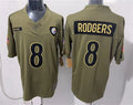 Men’s Pittsburgh Steelers #8 Aaron Rodgers Nike 2025 Salute to Service Limited Jersey – Olive