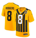 Men’s Pittsburgh Steelers #8 Aaron Rodgers Nike Gold Alternate 1933 Throwback Game Jersey