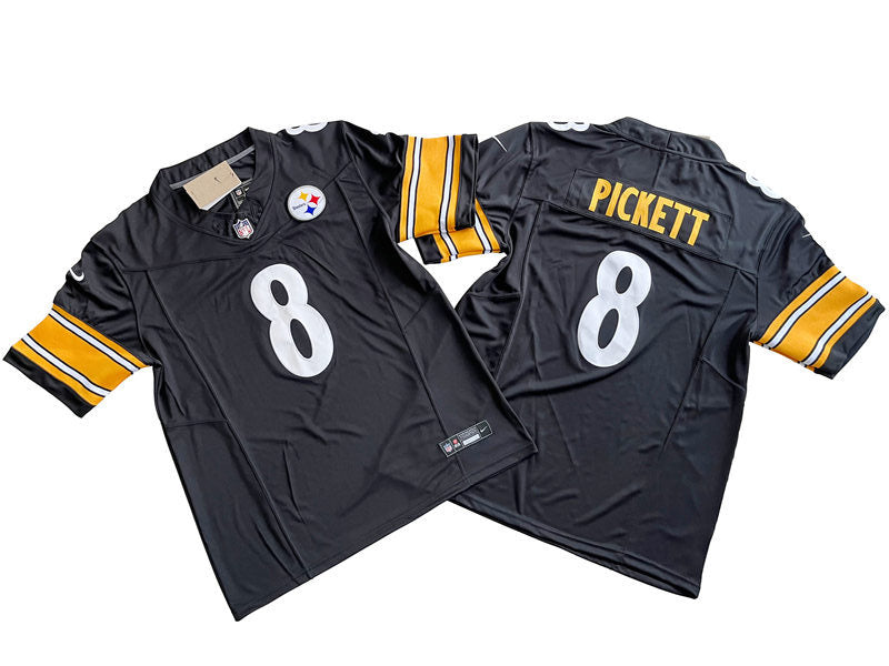 Men’s Pittsburgh Steelers #8 Kenny Pickett Nike Black 2023  F.U.S.E. Vapor Limited Jersey