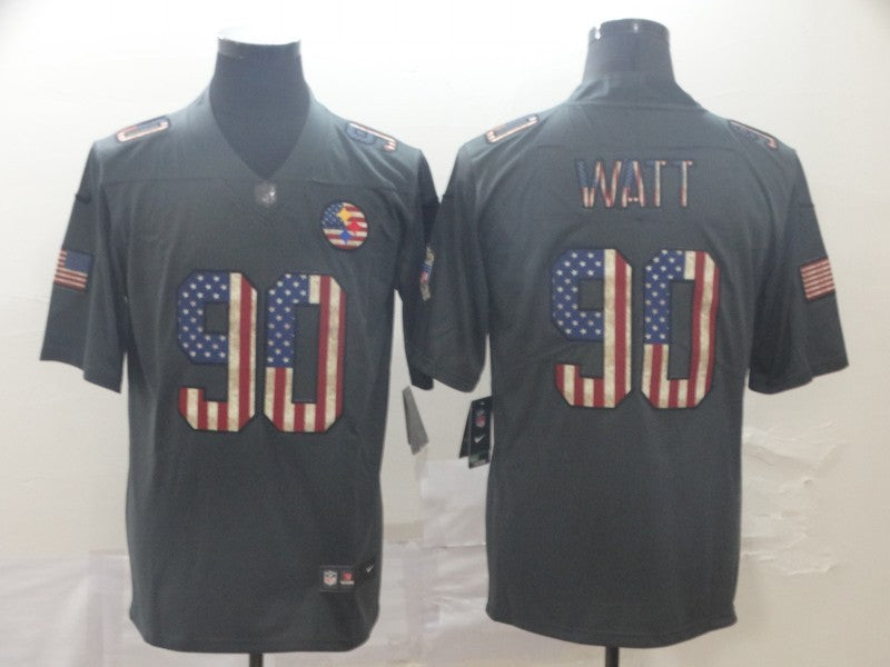 Men’s Pittsburgh Steelers #90 T.J. Watt Black Team Jersey