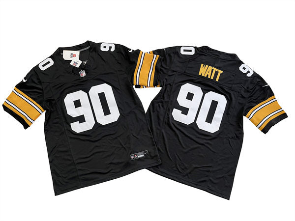 Men’s  Pittsburgh Steelers #90 T. J. Watt Nike Black Big Number Alternate 2023 F.U.S.E. Vapor Limited Jersey