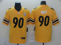 Men’s  Pittsburgh Steelers #90 T. J. Watt Nike Gold Inverted Limited Jersey
