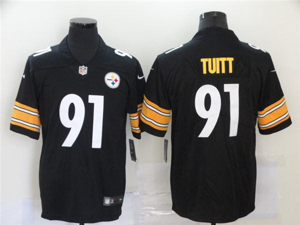 Men’s Pittsburgh Steelers #91 Stephon Tuitt Nike Black Player Game Football Jersey