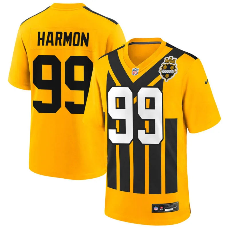 Men’s Pittsburgh Steelers #99 Derrick Harmon Nike Gold Alternate 1933 Throwback Game Jersey