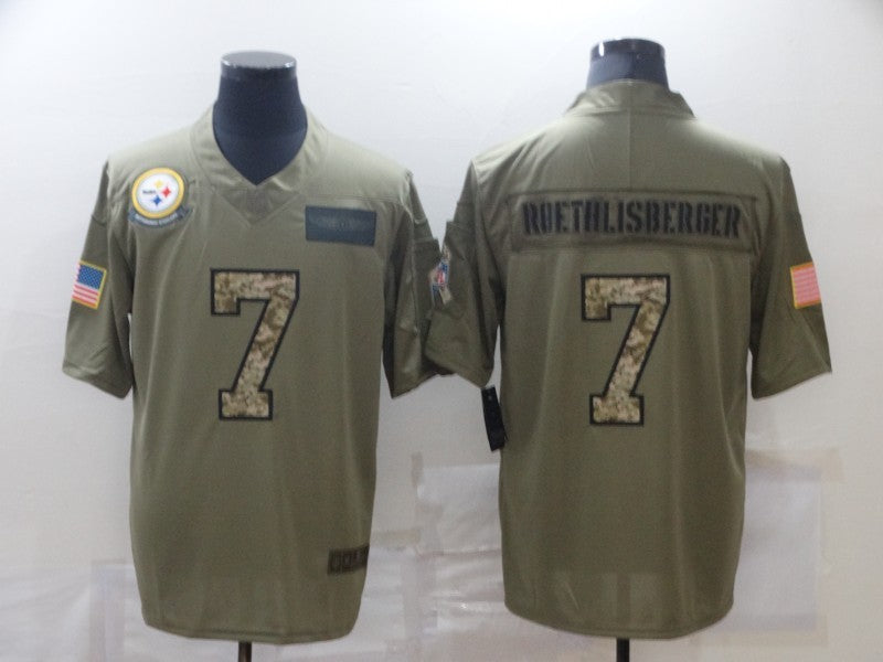 Men’s Pittsburgh Steelers Ben Roethlisberger #7 Brown Authentic Jersey