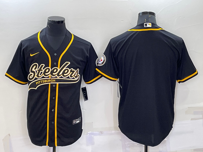 Men’s Pittsburgh Steelers Black Blank Jersey