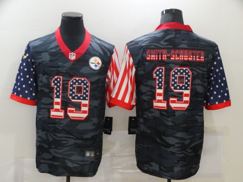 Men’s Pittsburgh Steelers JuJu Smith-Schuster #19 Gray Camouflage Jersey
