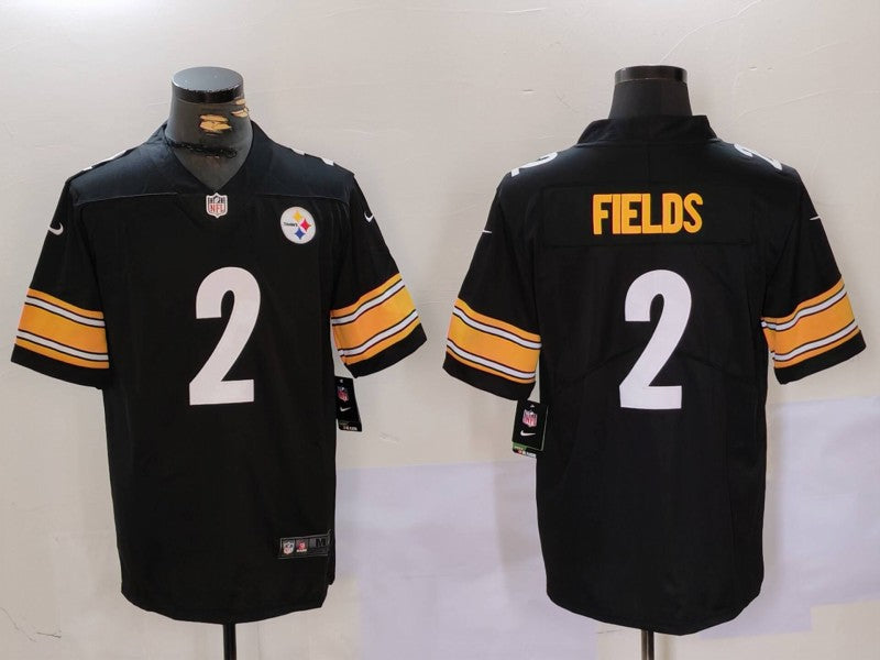 Men’s Pittsburgh Steelers Justin Fields #2 Black Jersey
