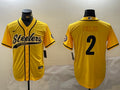 Men’s Pittsburgh Steelers Justin Fields #2 Yellow Jersey