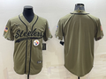 Men’s Pittsburgh Steelers Olive 2022 Salute To Service Limited Blank Jersey