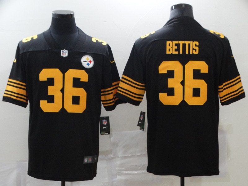 Men’s Pittsburgh Steelers Retired Player #36 Jerome Bettis Nike Black Vapor Untouchable Elite Color Rush Jersey