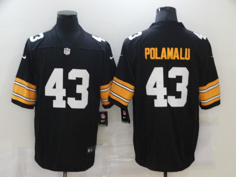 Men’s Pittsburgh Steelers Retired Player  #43 Troy Polamalu Nike Black Big Number Alternate Limited Jersey