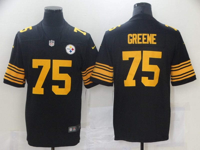Men’s Pittsburgh Steelers Retired Player #75 Joe Green Nike Black Color Rush Vapor Untouchable Jersey