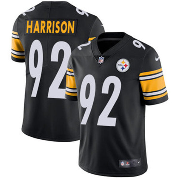 Men’s Pittsburgh Steelers Retired Player #92 James Harrison Black Team Color Stitched NFL Nike Vapor Untouchable Jersey