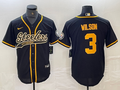 Men’s Pittsburgh Steelers Russell Wilson #3 Black Jersey Joint Edition
