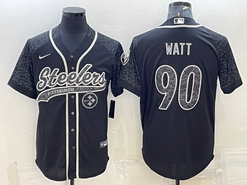 Men’s Pittsburgh Steelers T.J. Watt #90 Black Retired RFLCTV Limited Jersey Joint edition