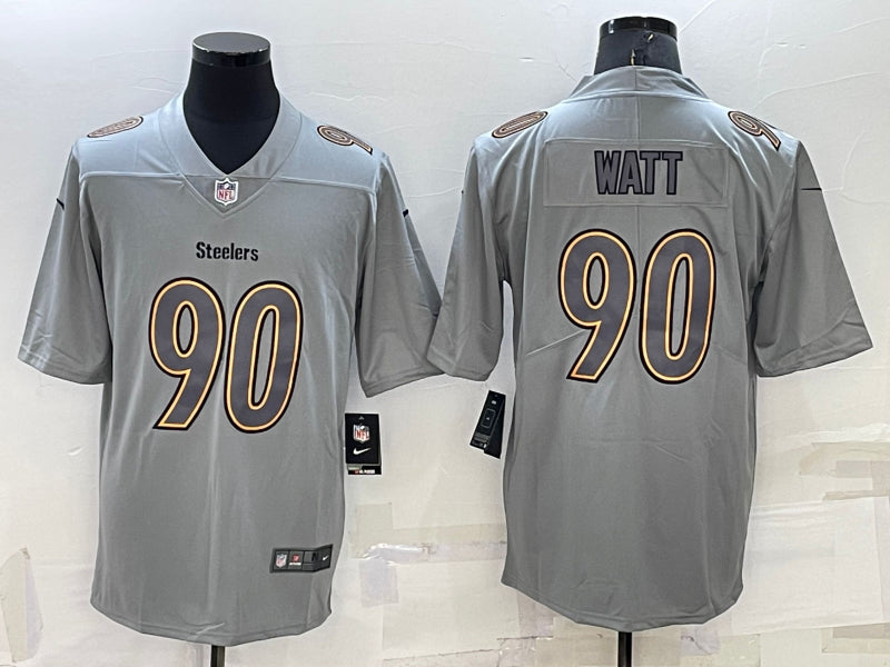Men’s Pittsburgh Steelers T.J. Watt #90 Gray Atmosphere Jersey
